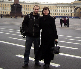 Сашка и я на Дворцовой площади